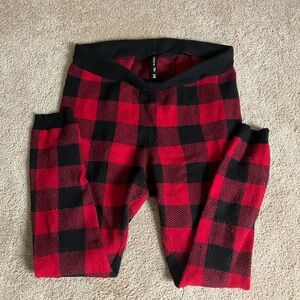 Torrid 00 Red and Black Buffalo Plaid Sweater Leggings